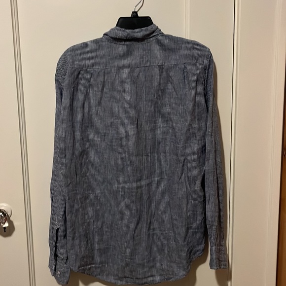 Uniqlo men’s linen shirt, small blue checks, size S - Picture 4 of 5